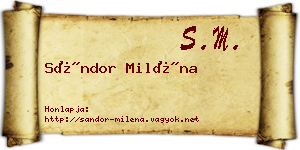 Sándor Miléna névjegykártya