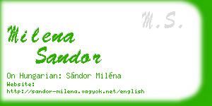 milena sandor business card