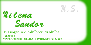 milena sandor business card